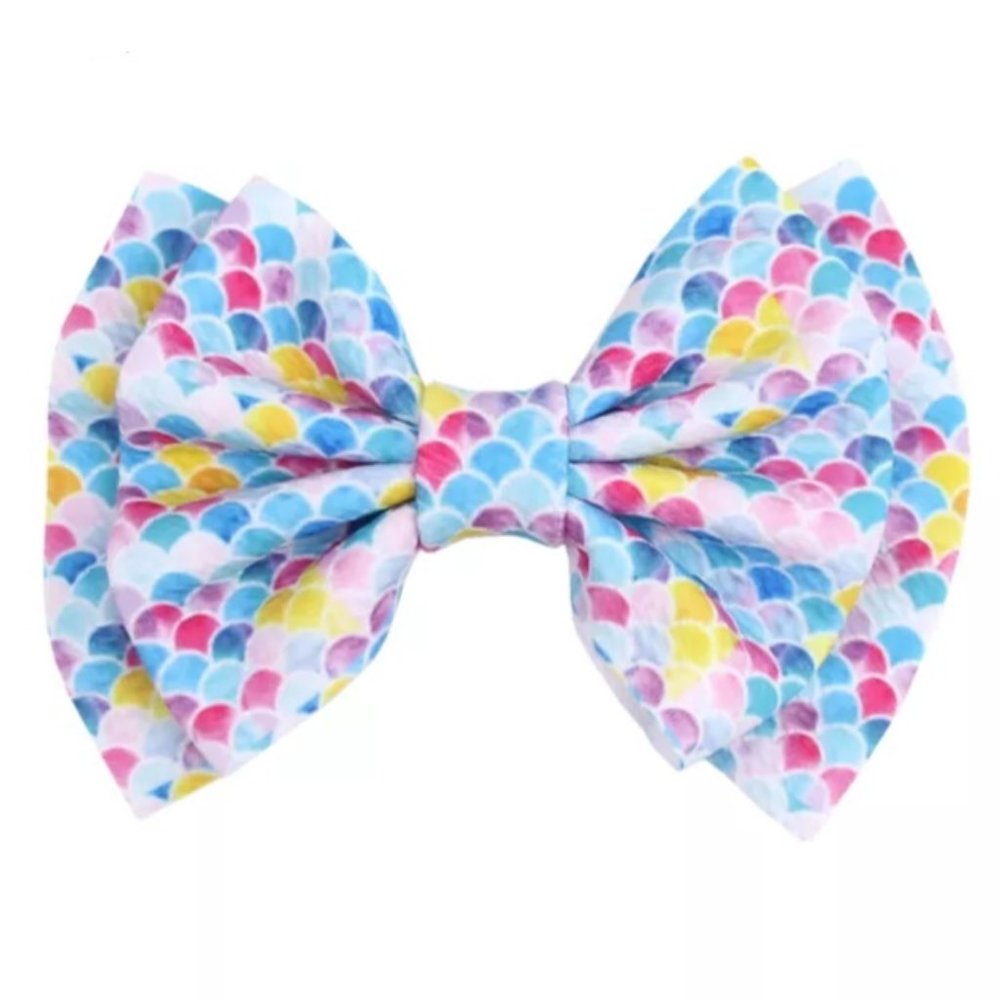 Mermaid Girls Hair Bow Clip 6 Inches